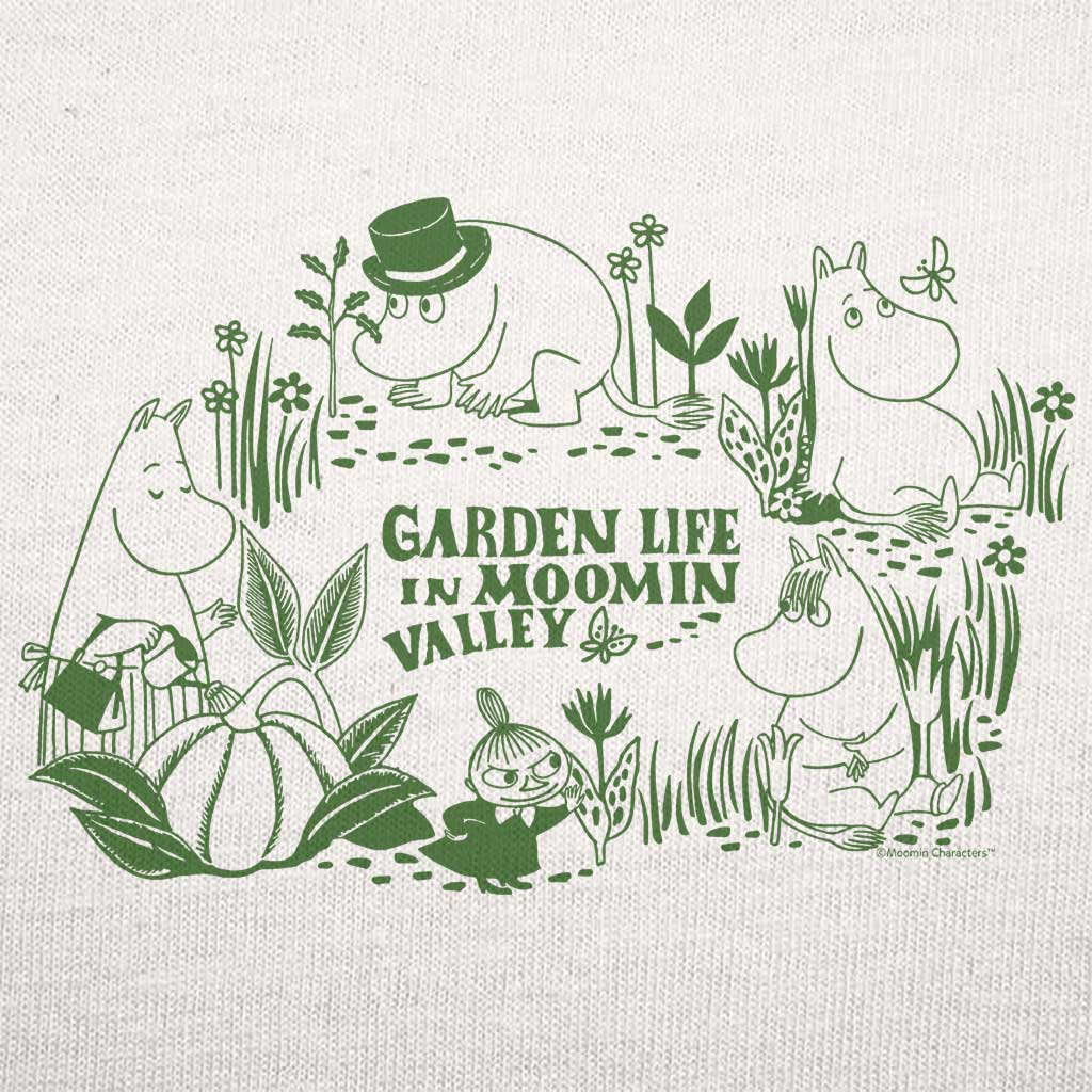 Garden Life In Moominvalley Floral Green Print Adult Hoodie