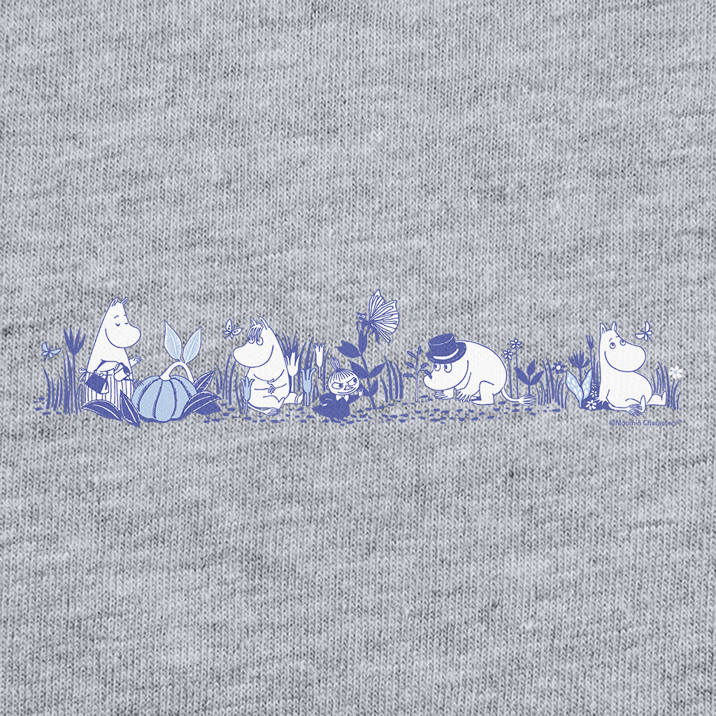 Moomin Moomintroll And Co In Nature Blue Print Adult Hoodie