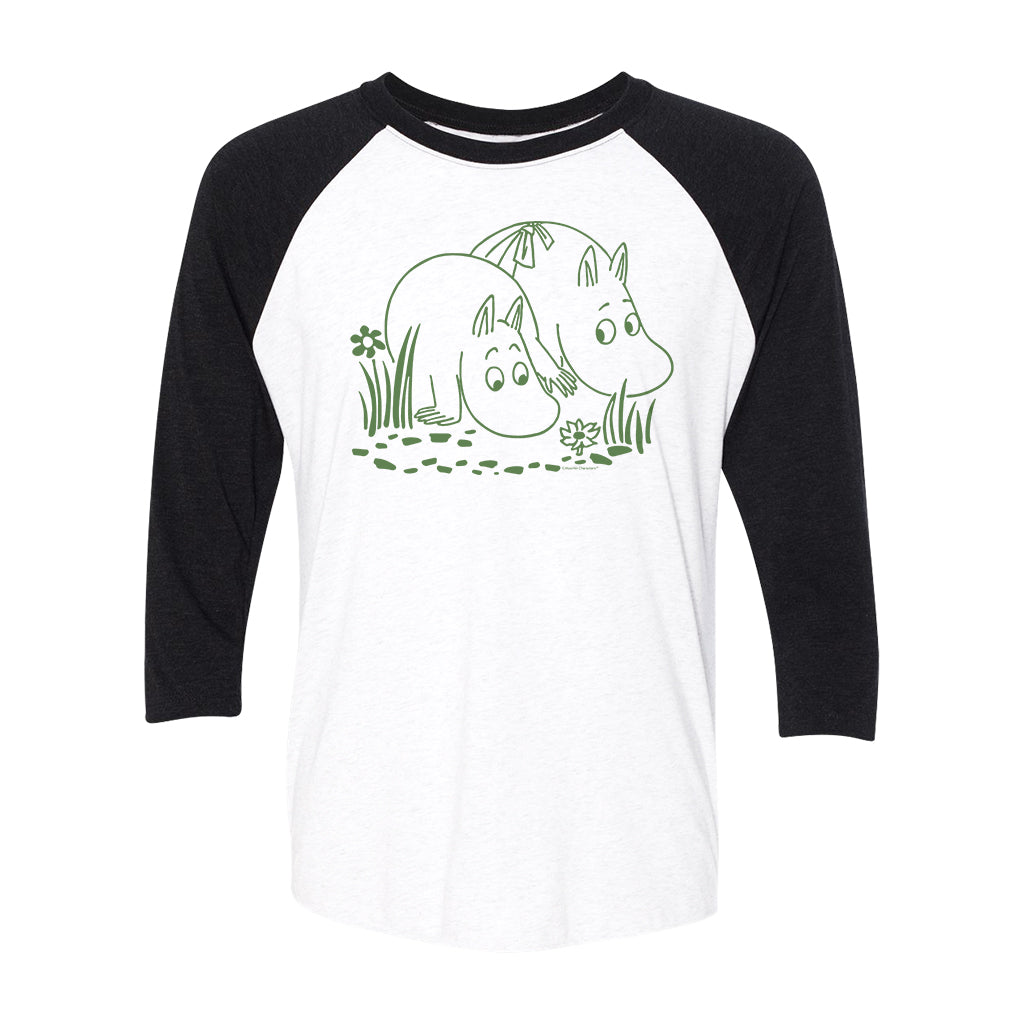 Moomintroll And Moominmamma Tending The Garden Adult Baseball T-Shirt | Moomin Shop US