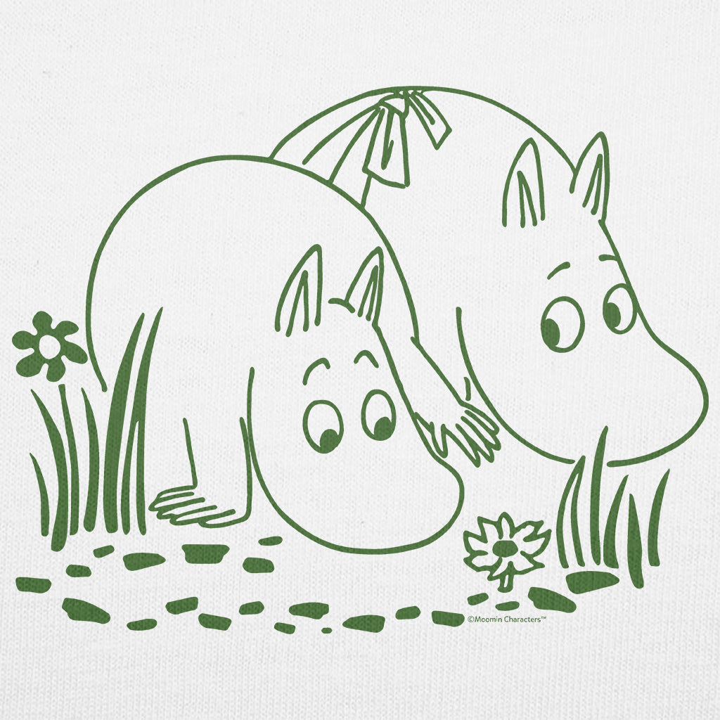 Moomintroll And Moominmamma Tending The Garden Adult Baseball T-Shirt