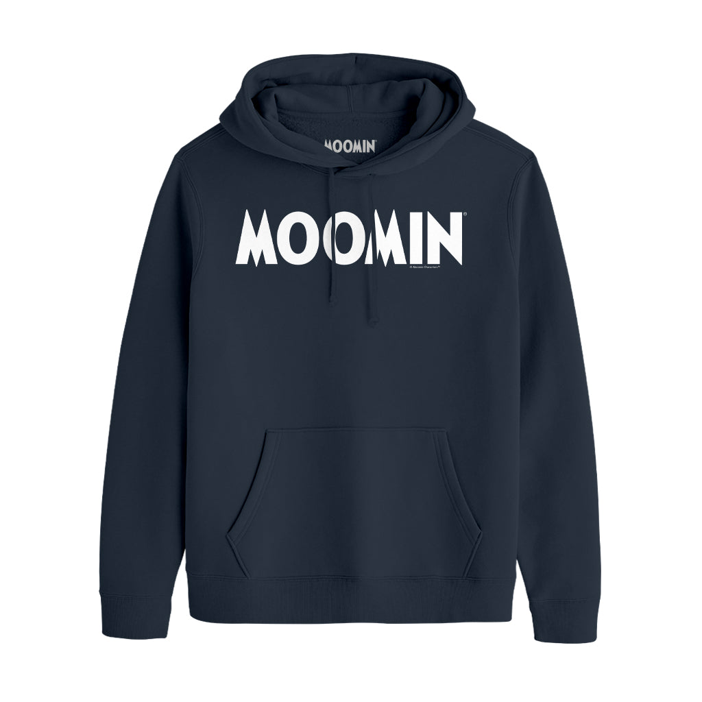 Moomin White Text Logo Adult Hoodie | Moomin Shop US