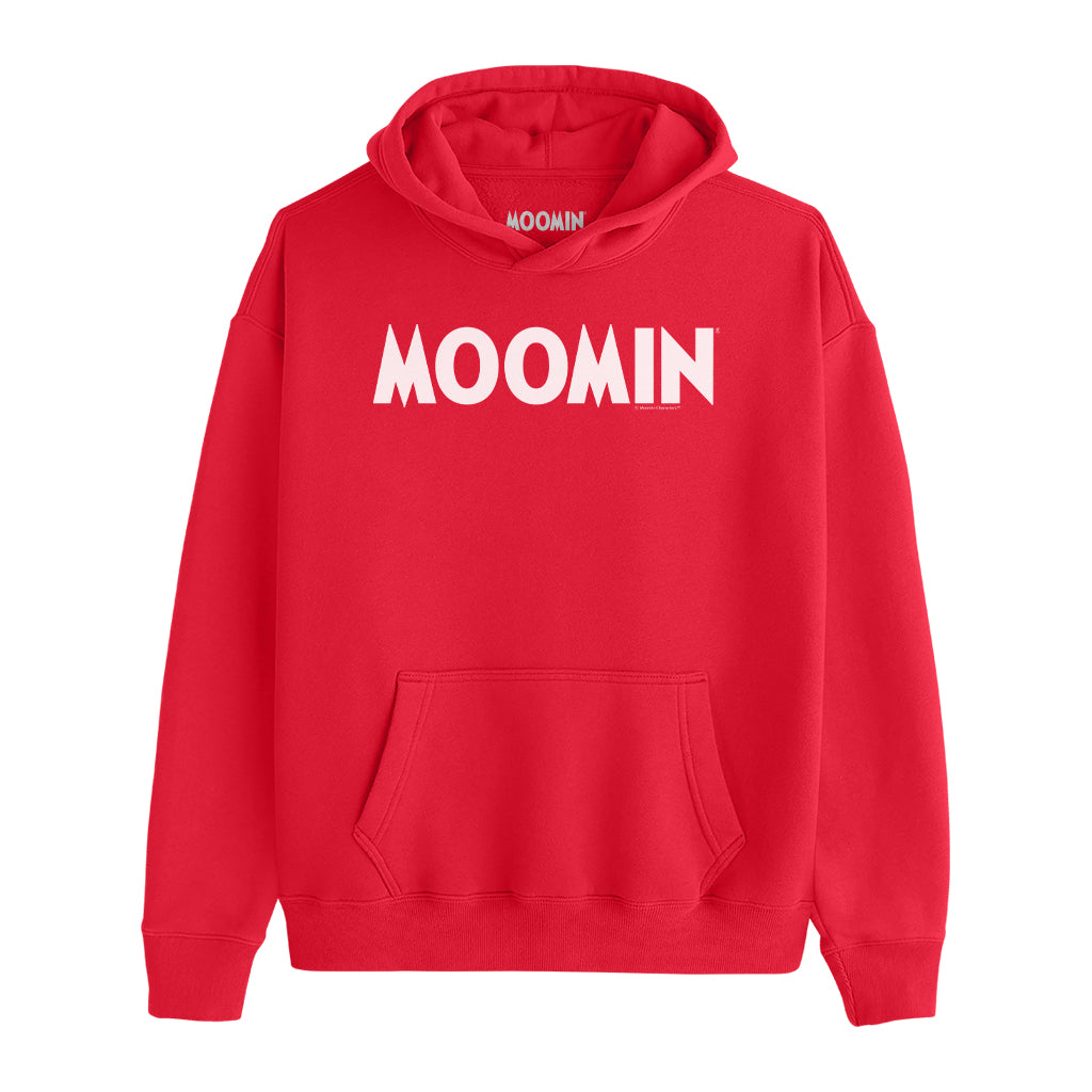 Moomin White Text Logo Kids Hoodie | Moomin Shop US