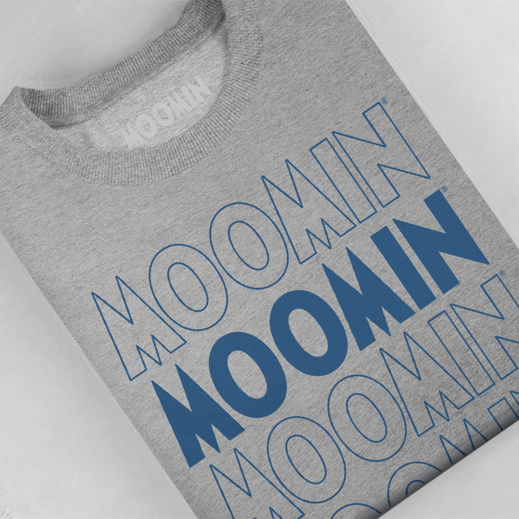 Moomin Blue Text Cascade Adult Sweatshirt