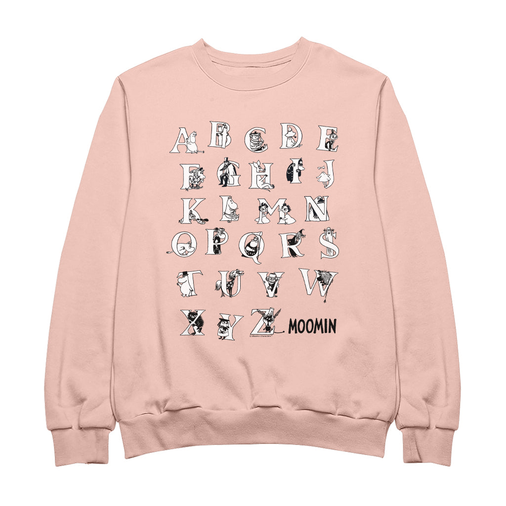 Moomin Alphabet Black and White Adult Sweatshirt | Moomin Shop US