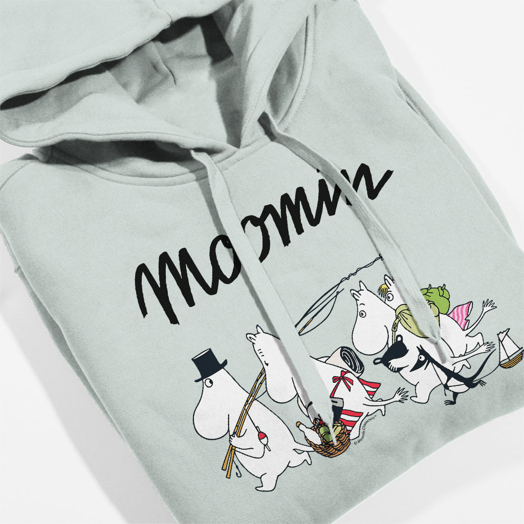 Moomin Family Going Fishing Adult Hoodie