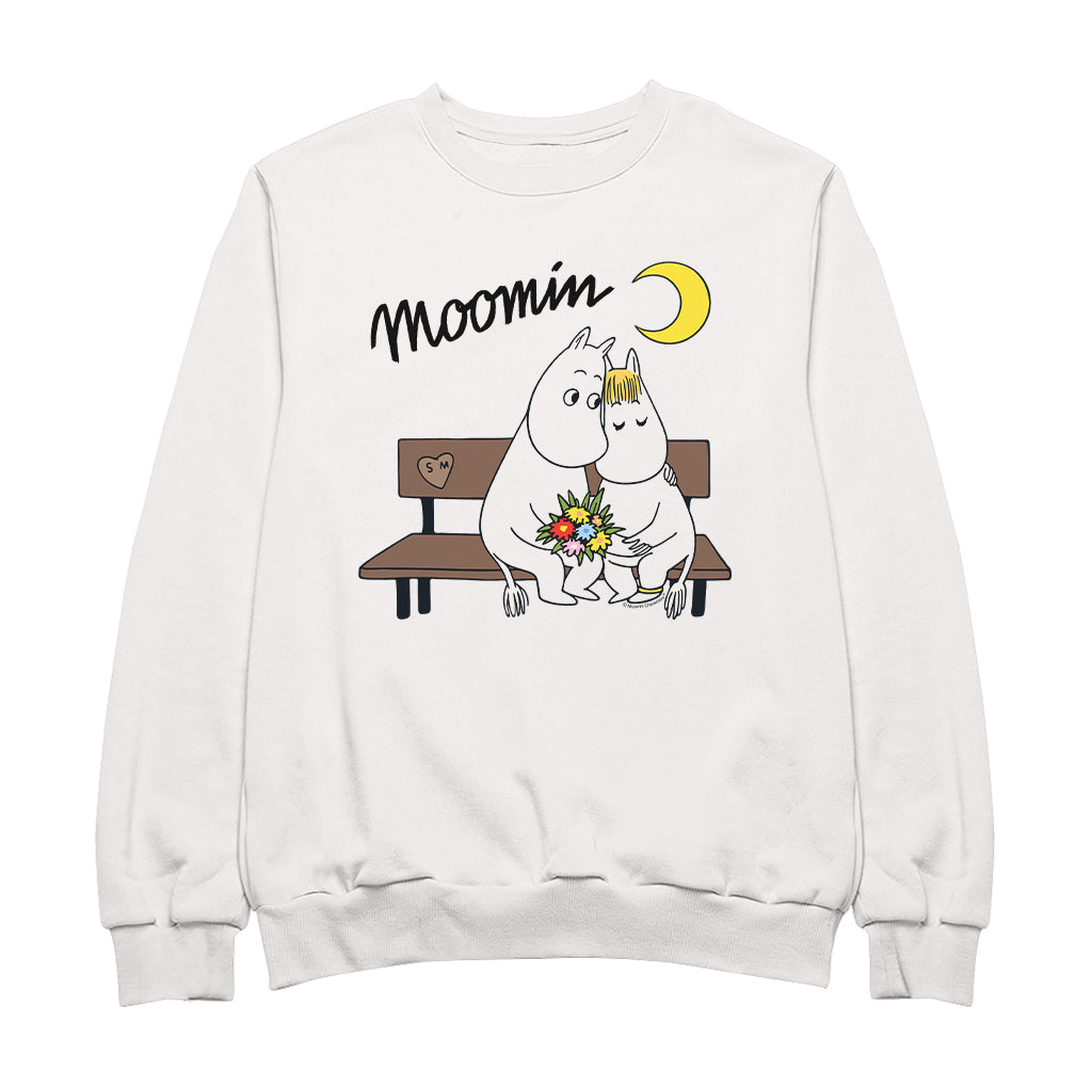 Moomin Moomintroll And Snorkmaiden On A Bench Adult Sweatshirt | Moomin Shop US