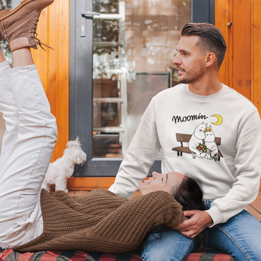 Moomin Moomintroll And Snorkmaiden On A Bench Adult Sweatshirt