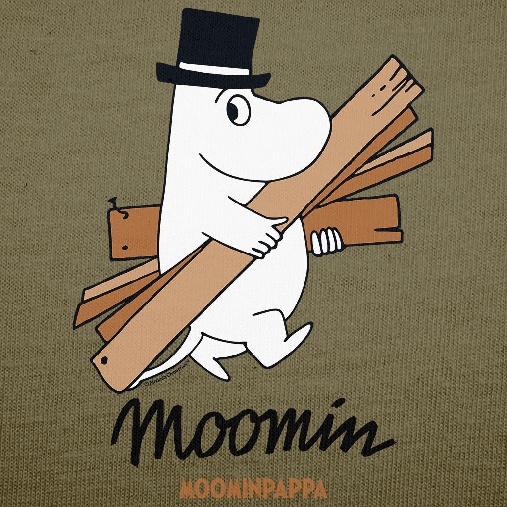 Moomin Moominpappa Carrying Wood Adult T-Shirt