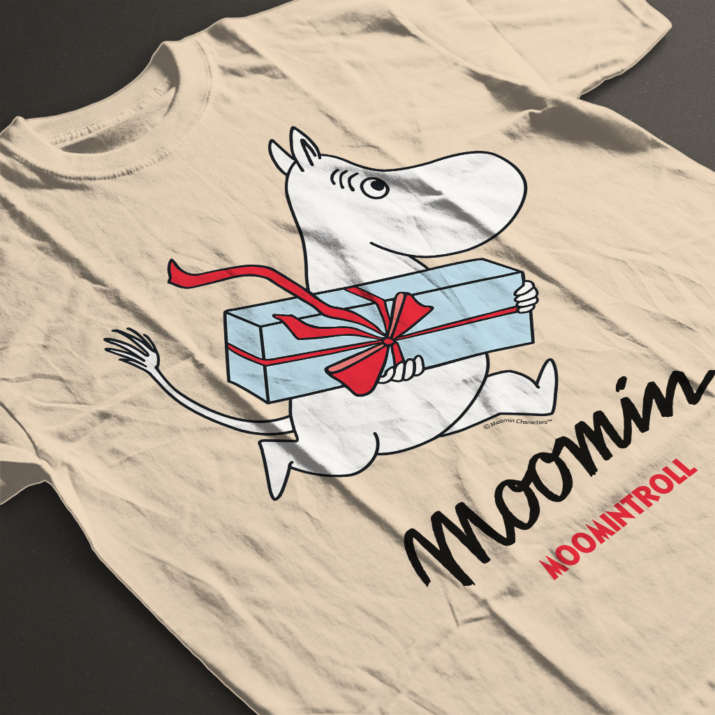 Moomin Moomintroll Carrying A Present Adult T-Shirt