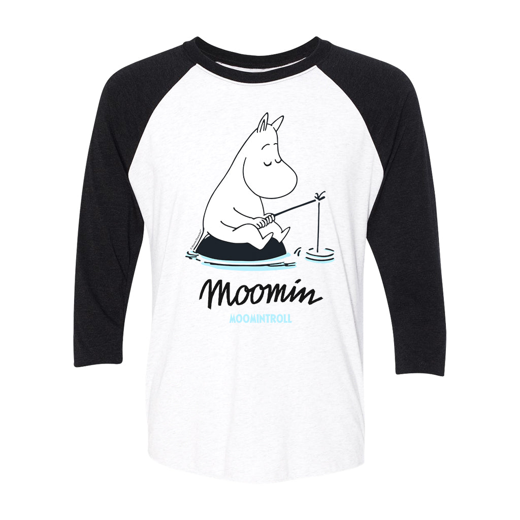 Moomin Moomintroll Fishing Adult Baseball T-Shirt | Moomin Shop US