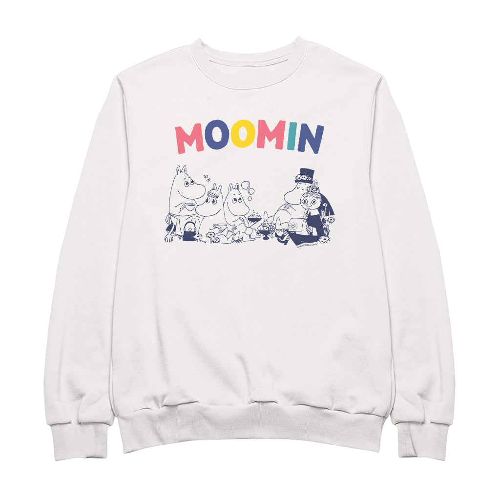 Moomin Family Rainbow Text Adult Sweatshirt | Moomin Shop US