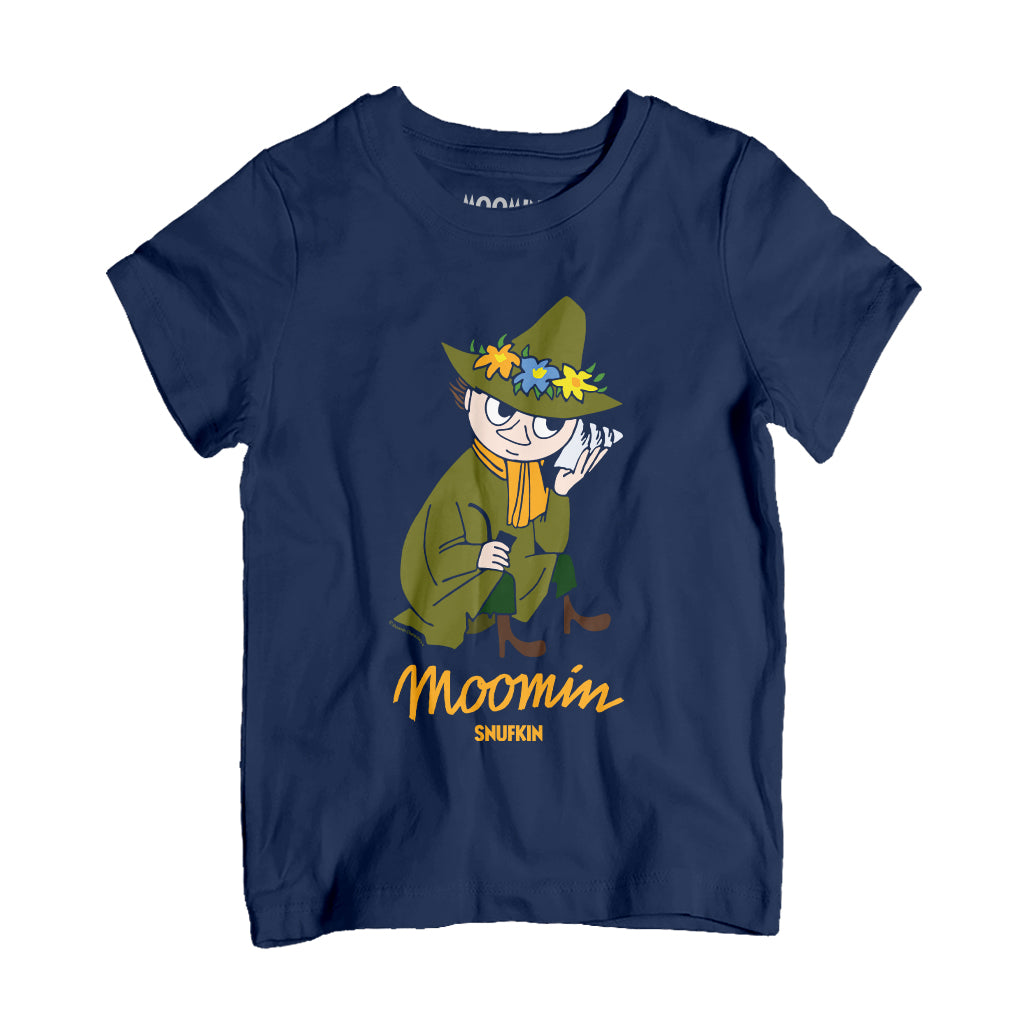 Moomin Snufkin Listening To A Shell Kids T-Shirt | Moomin Shop US