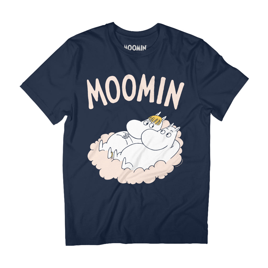 Moomin Moomintroll And Snorkmaiden Relaxing On A Cloud Adult T-Shirt | Moomin Shop US