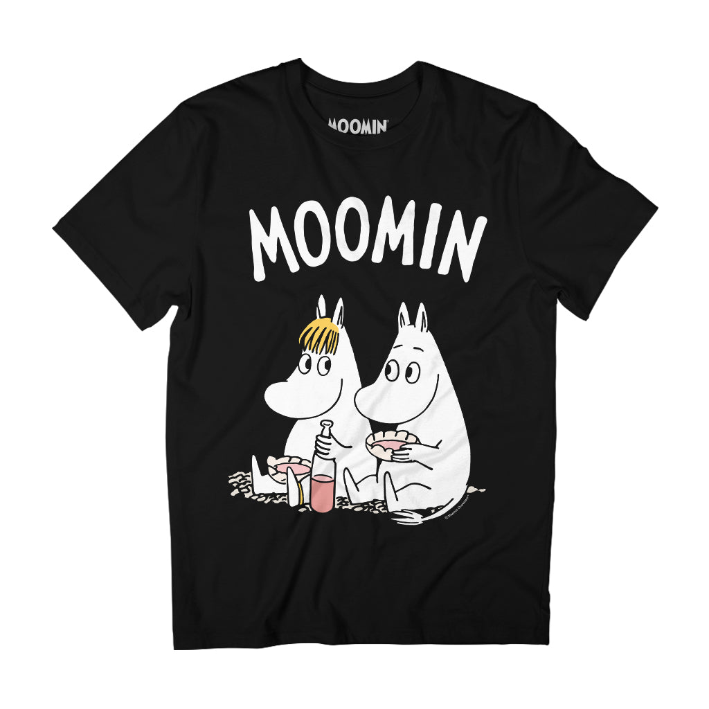 Moomin Moomintroll And Snorkmaiden Drinking Adult T Shirt