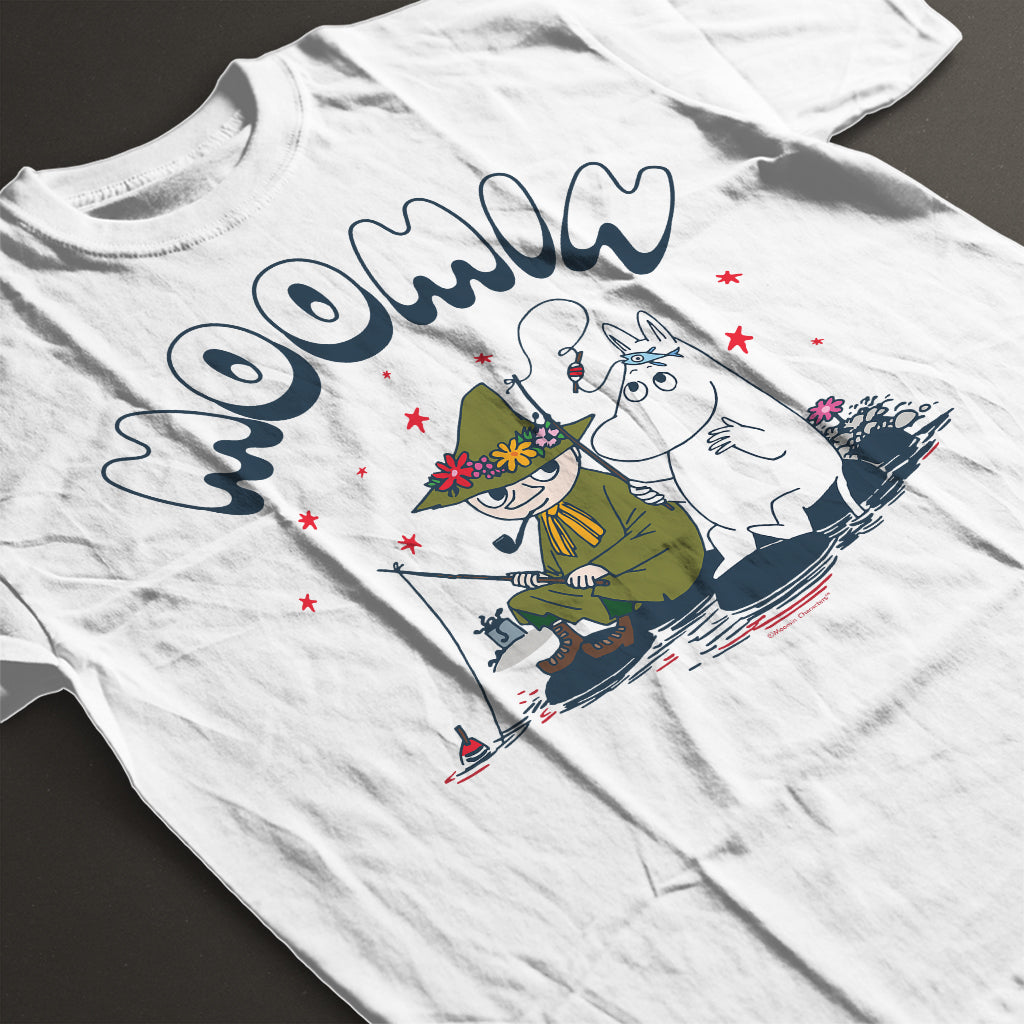 Moomtroll And Snufkin Fishing Under The Stars Adult T-Shirt