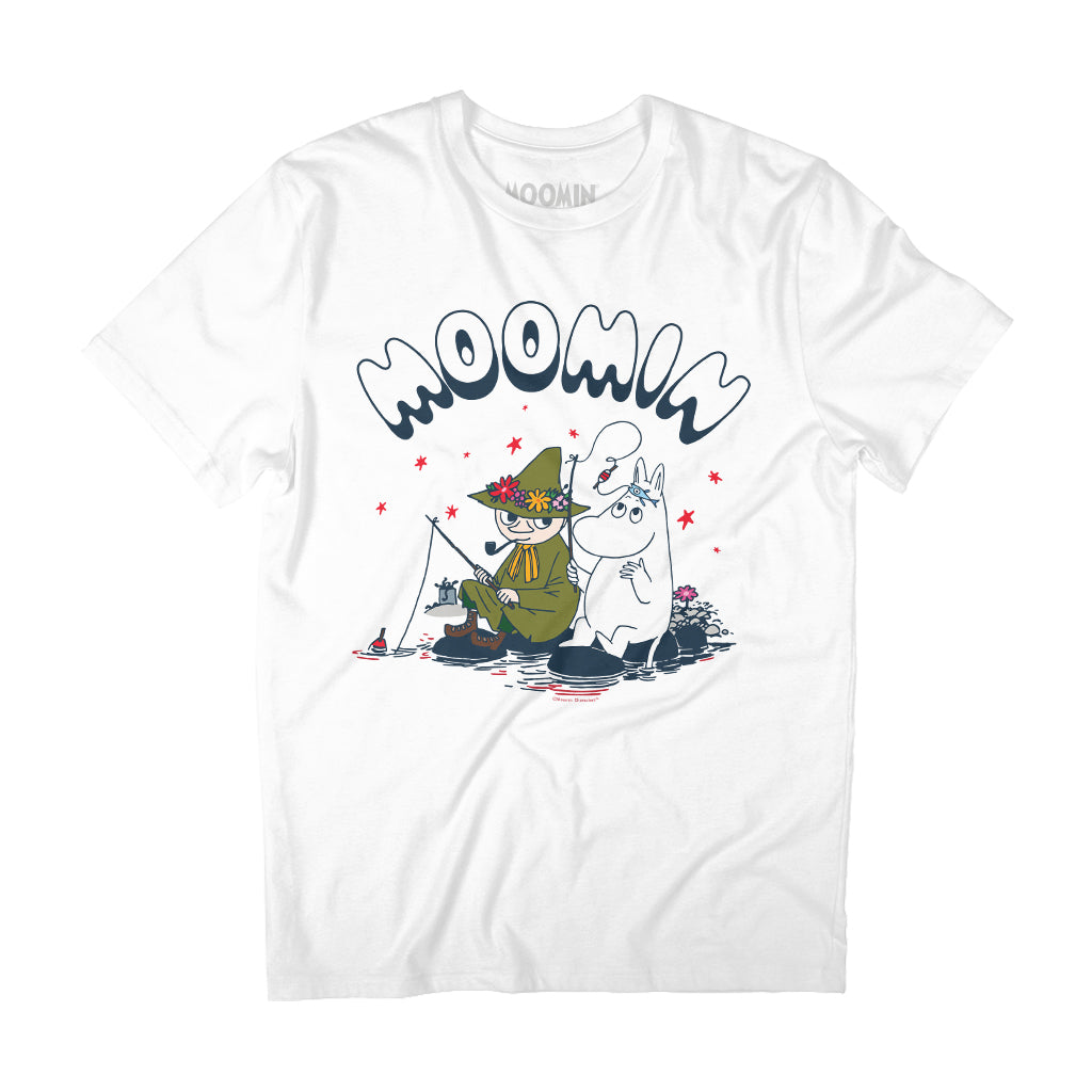 Moomtroll And Snufkin Fishing Under The Stars Adult T-Shirt