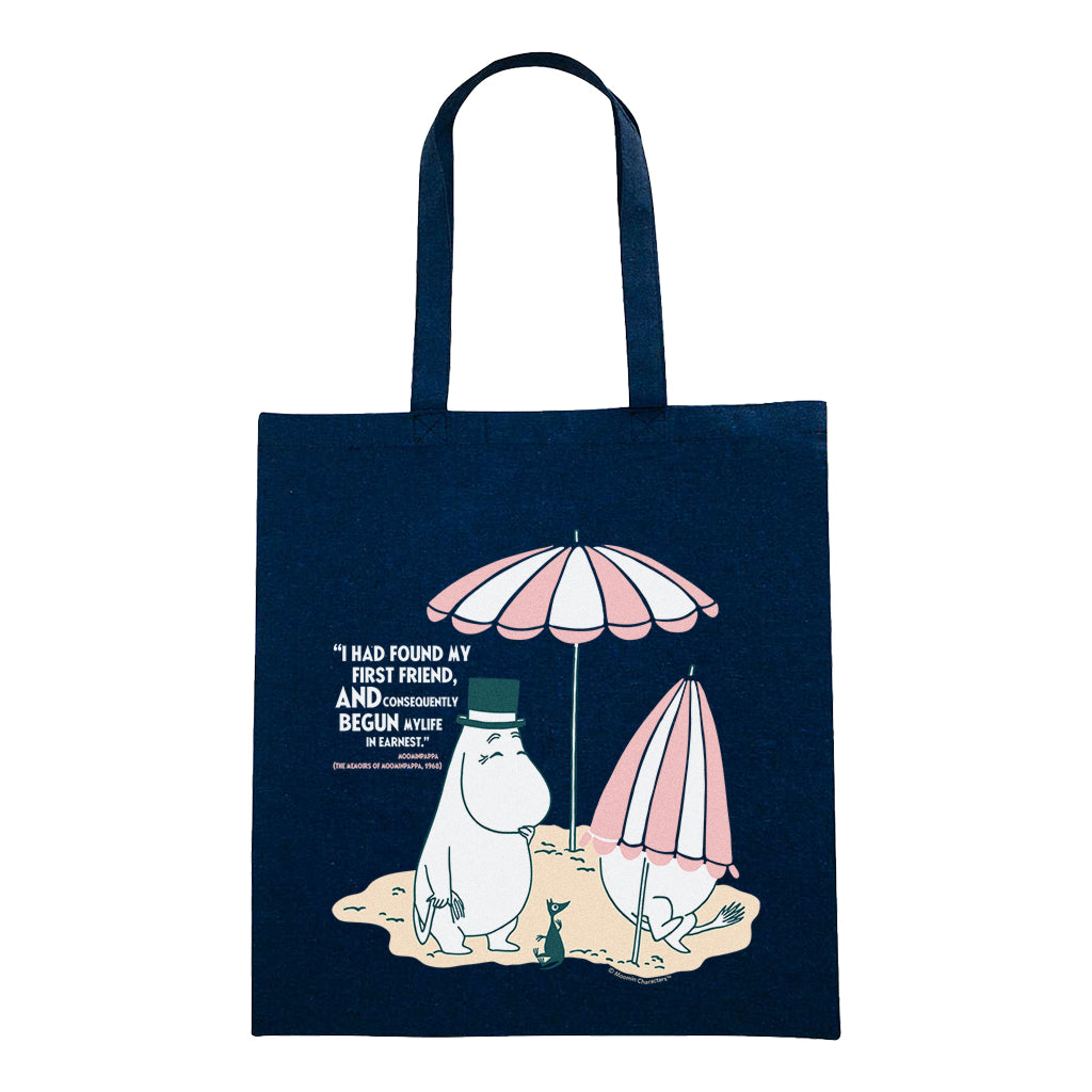 Moomin Found My Friend The Memoirs Of Moominpappa Quote Tote Bag | Moomin Shop US