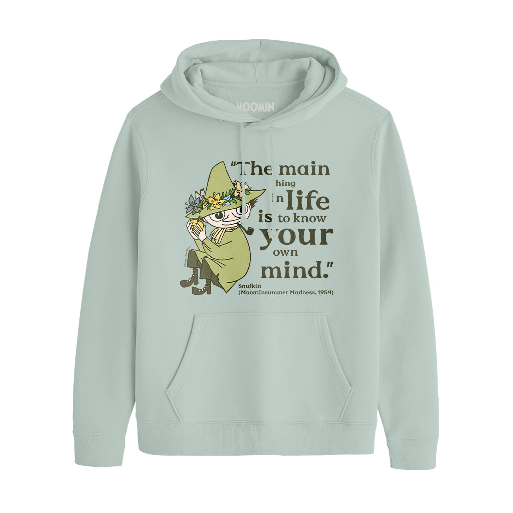 Moomin Know Your Own Mind Moominsummer Madness Snufkin Quote Adult Hoodie | Moomin Shop US