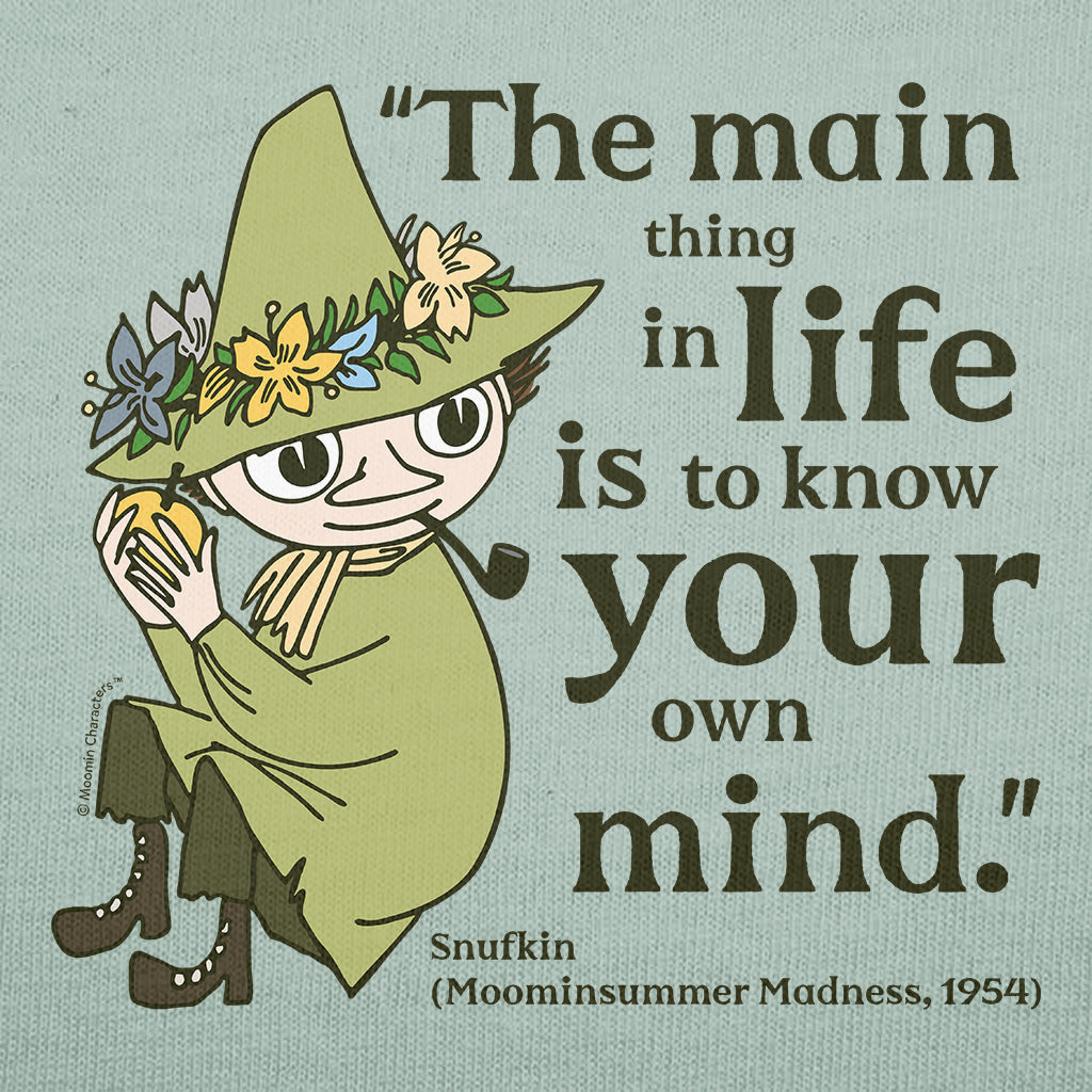 Moomin Know Your Own Mind Moominsummer Madness Snufkin Quote Adult Hoodie