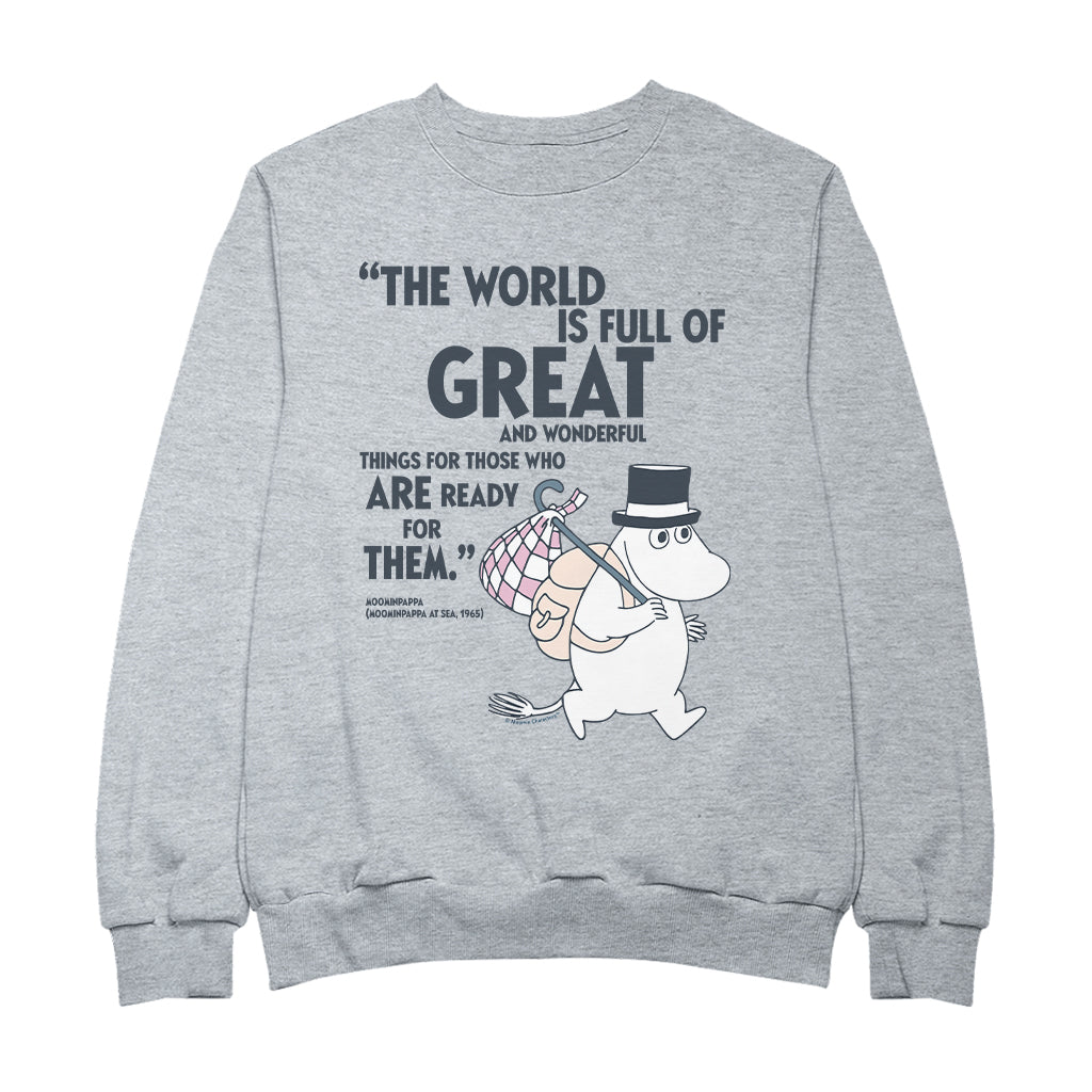 Moomin For Those Who Are Ready Moominpappa At Sea Quote Adult Sweatshirt | Moomin Shop US