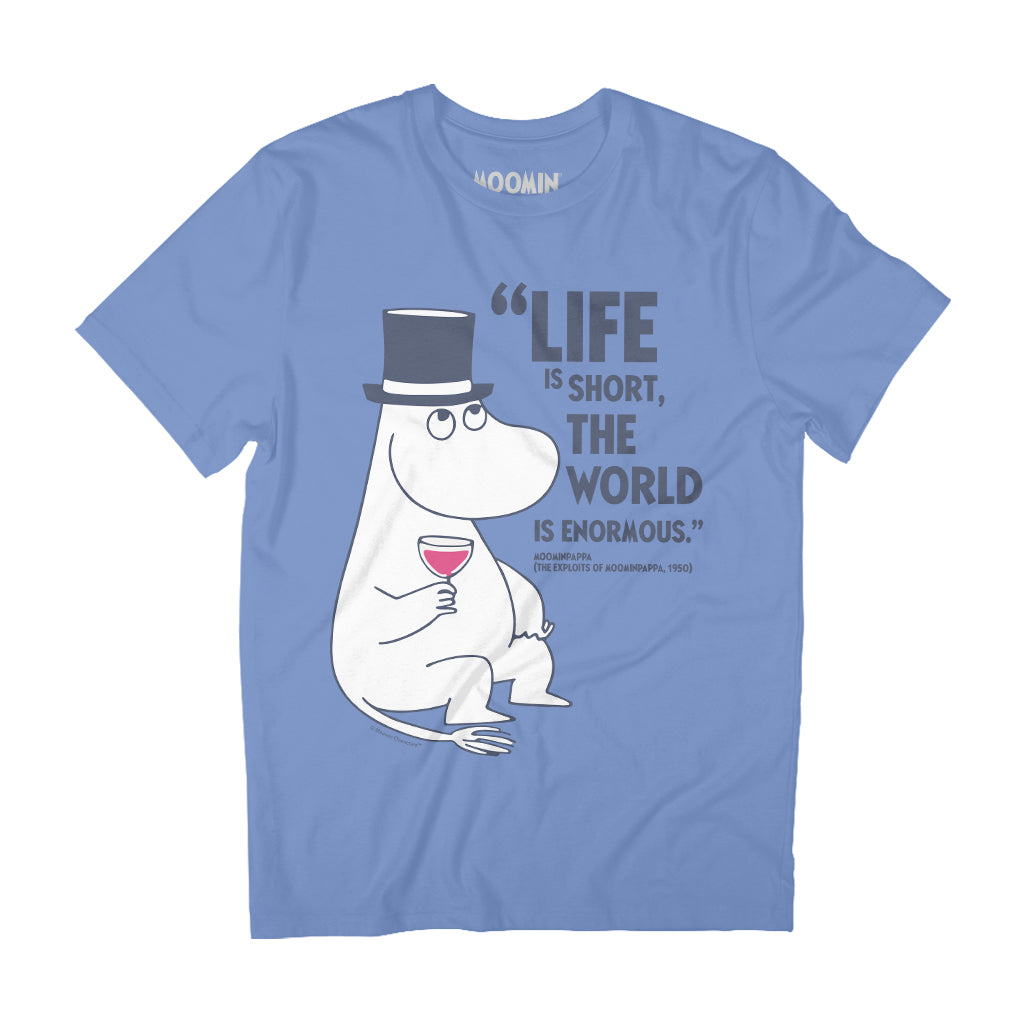 Moomin Life Is Short The Exploits Of Moominpappa Quote Adult T-Shirt | Moomin Shop US