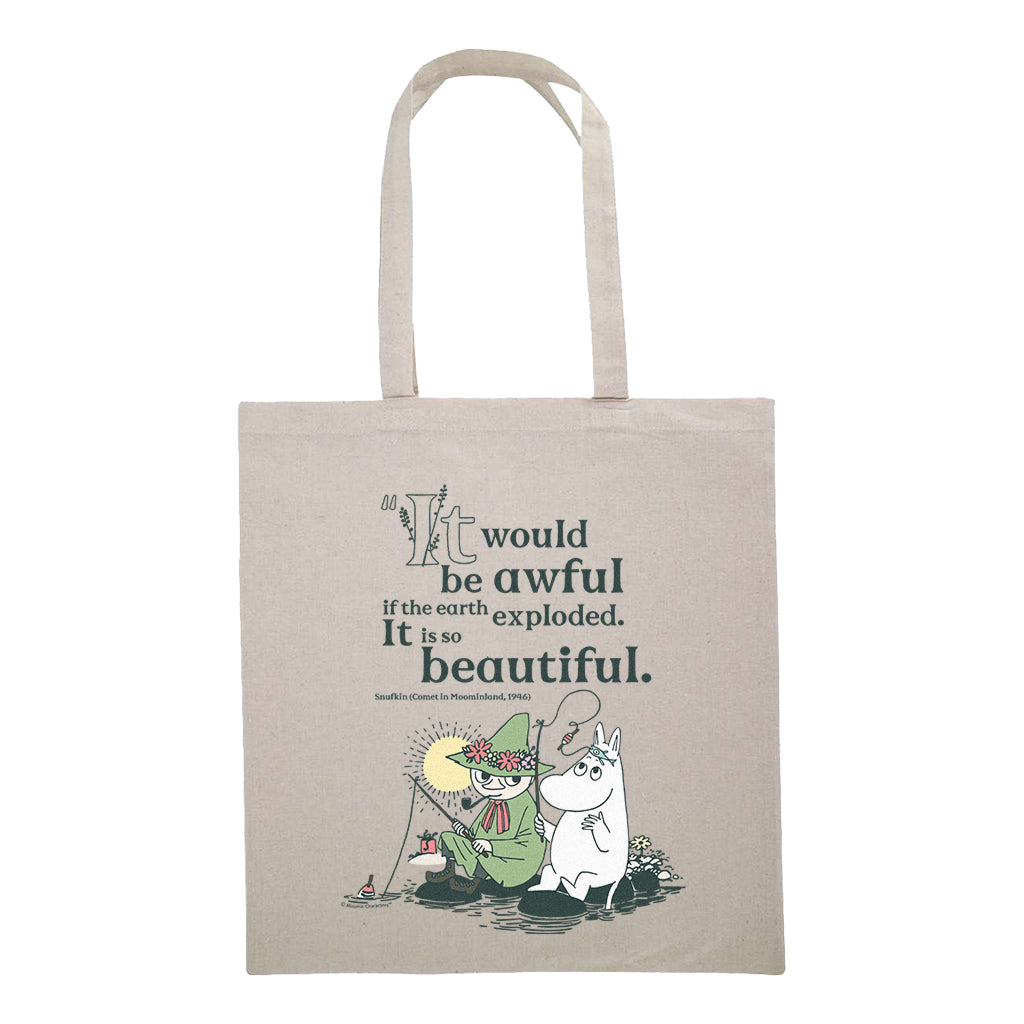 Moomin If The World Exploded Comet In Moomland Snufkin Quote Tote Bag | Moomin Shop US