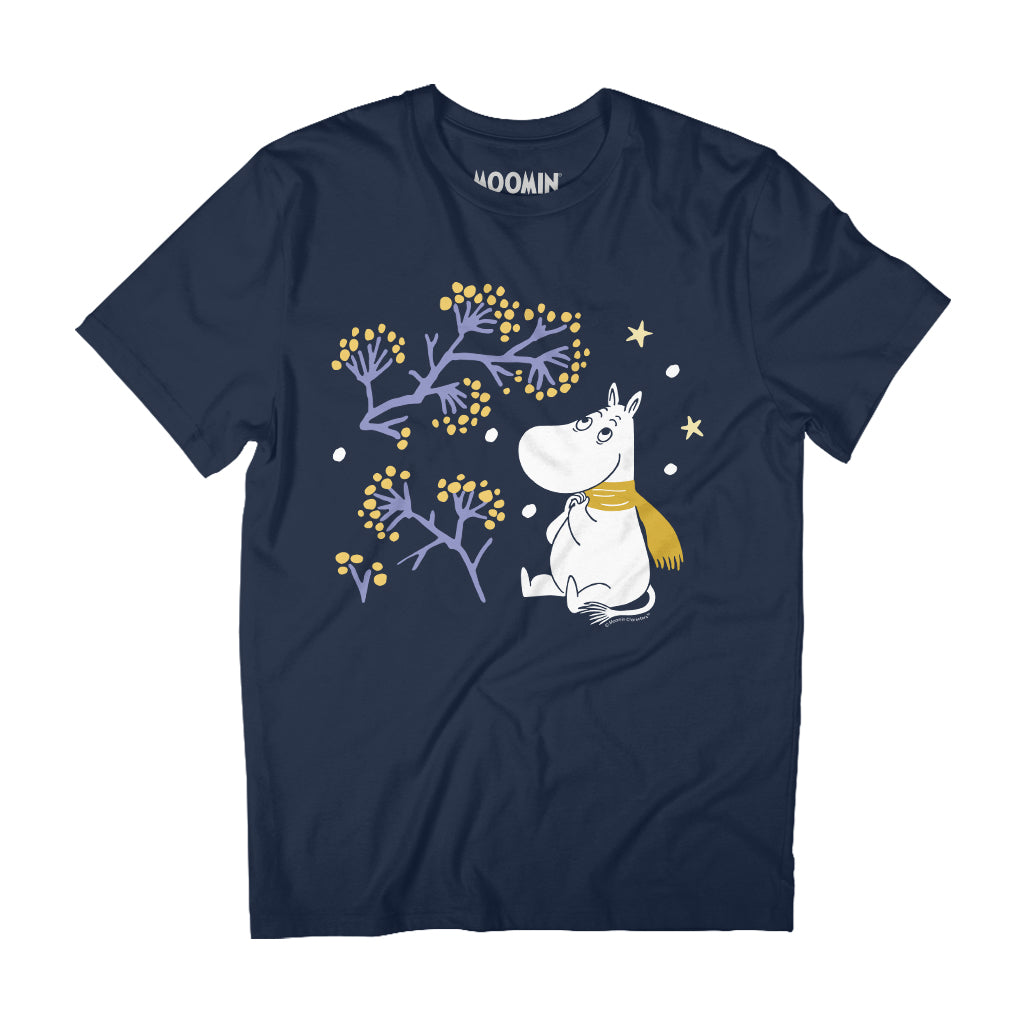 Moomin Moomintroll Winter Watching The Snow Adult T-Shirt