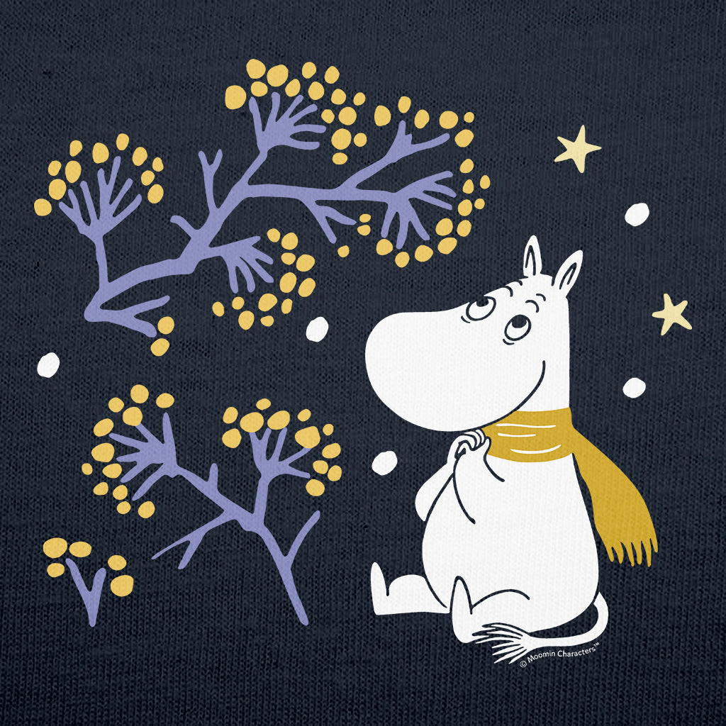 Moomin Moomintroll Winter Watching The Snow Adult T-Shirt