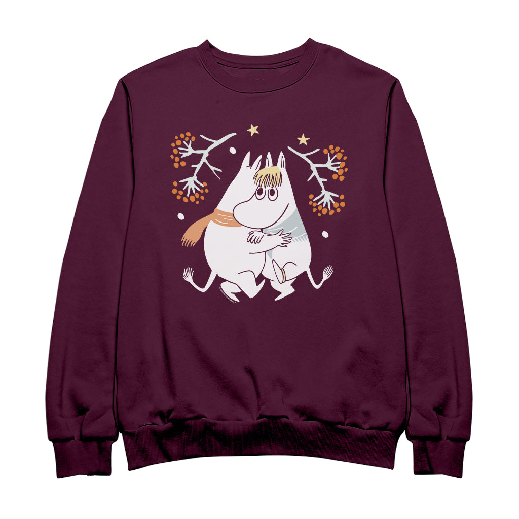 Moomin Winter Moomintroll &amp; Snorkmaiden Dancing Snow Adult Sweatshirt | Moomin Shop US