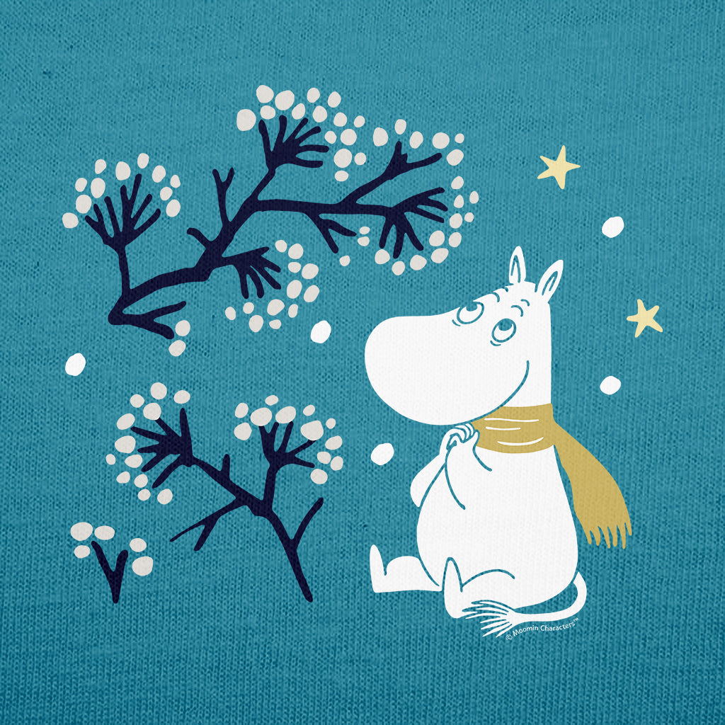 Moomin Moomintroll Winter Watching The Snow Adult T-Shirt