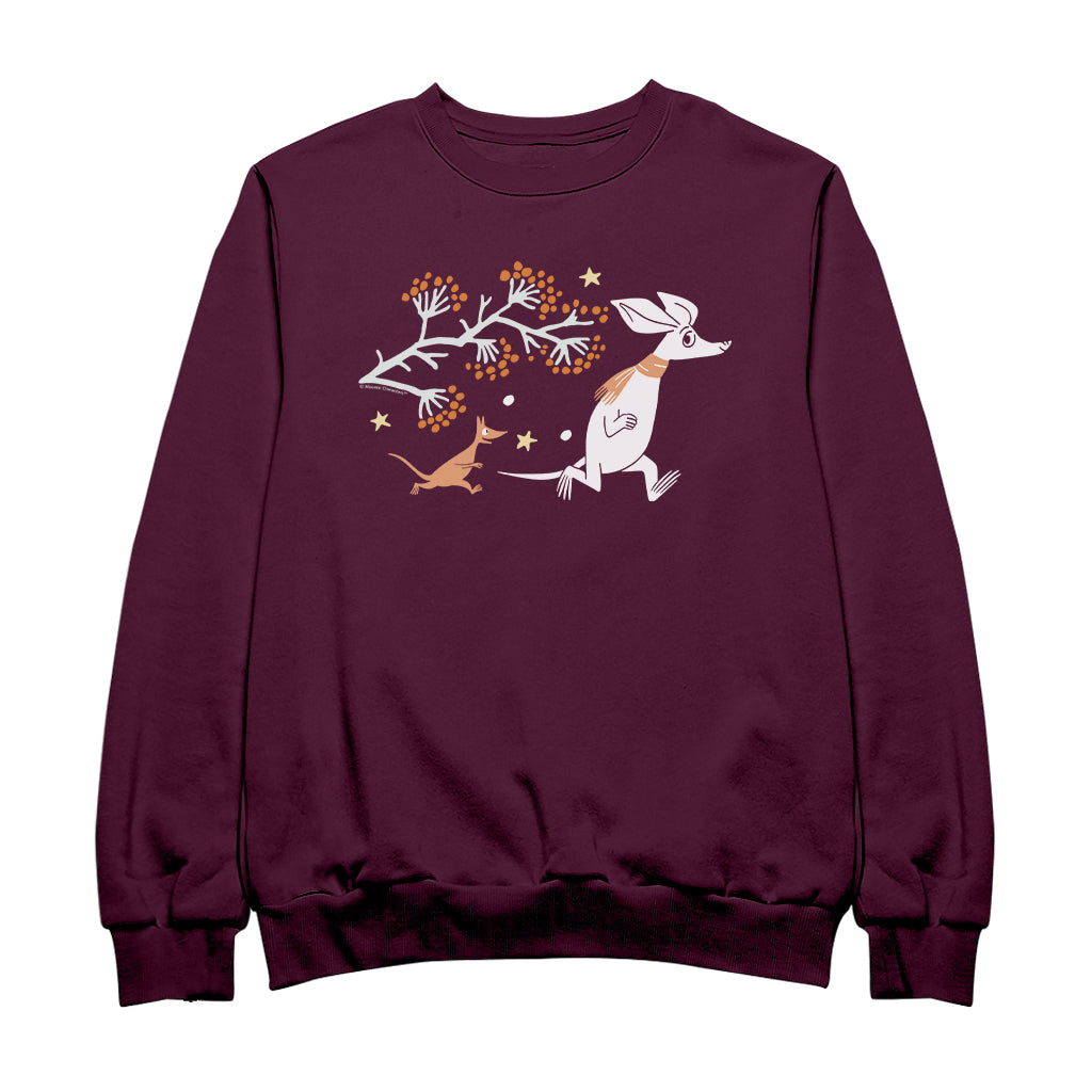 Moomin Winter Sniff Running Through The Snow Adult Sweatshirt | Moomin Shop US