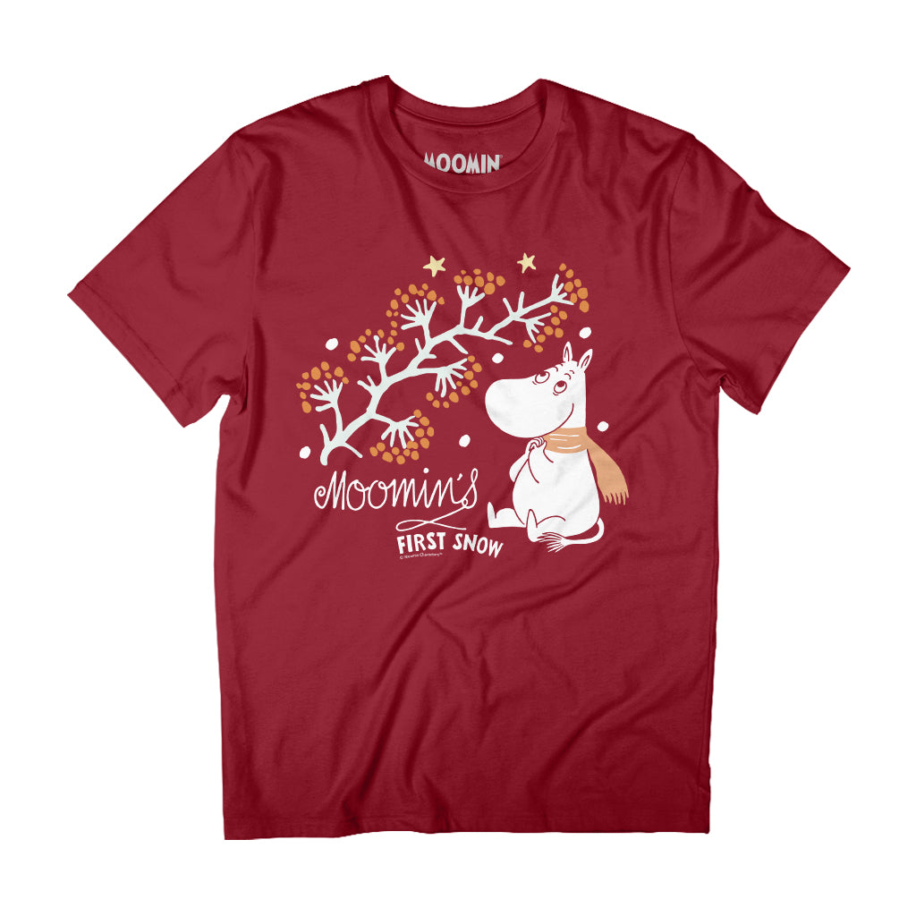 Moomin Moomintroll Moomin&#39;s First Snow Autumn Adult T-Shirt | Moomin Shop US