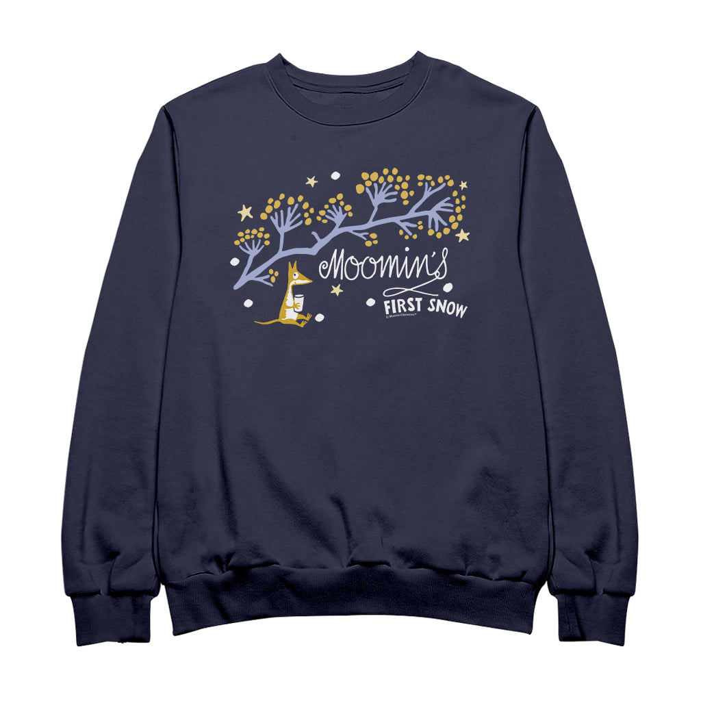 Moomin&#39;s First Snow Winter Creature Adult Sweatshirt | Moomin Shop US