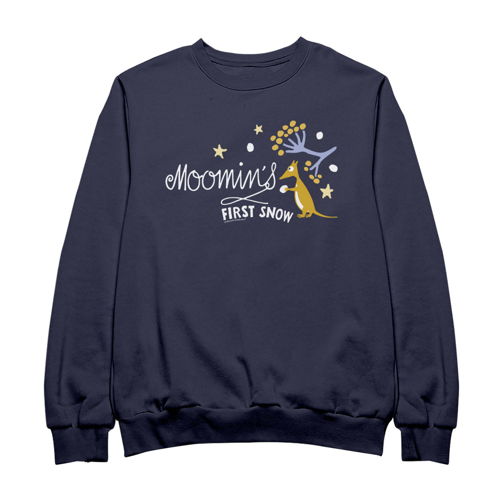 Moomin&#39;s First Snow Creature Character Winter Adult Sweatshirt | Moomin Shop US