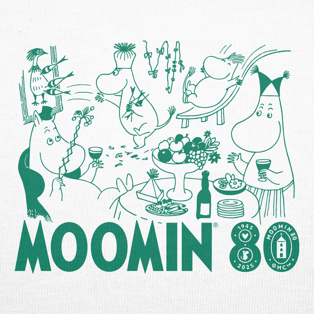 Moomin 80th Anniversary Moomintroll Party Adult T-Shirt