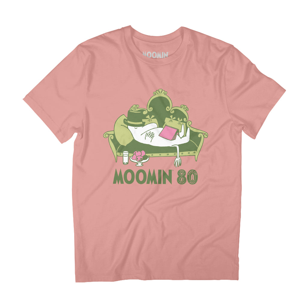 Moomin 80th Anniversary Mooominpappa Snooze Adult T-Shirt | Moomin Shop US