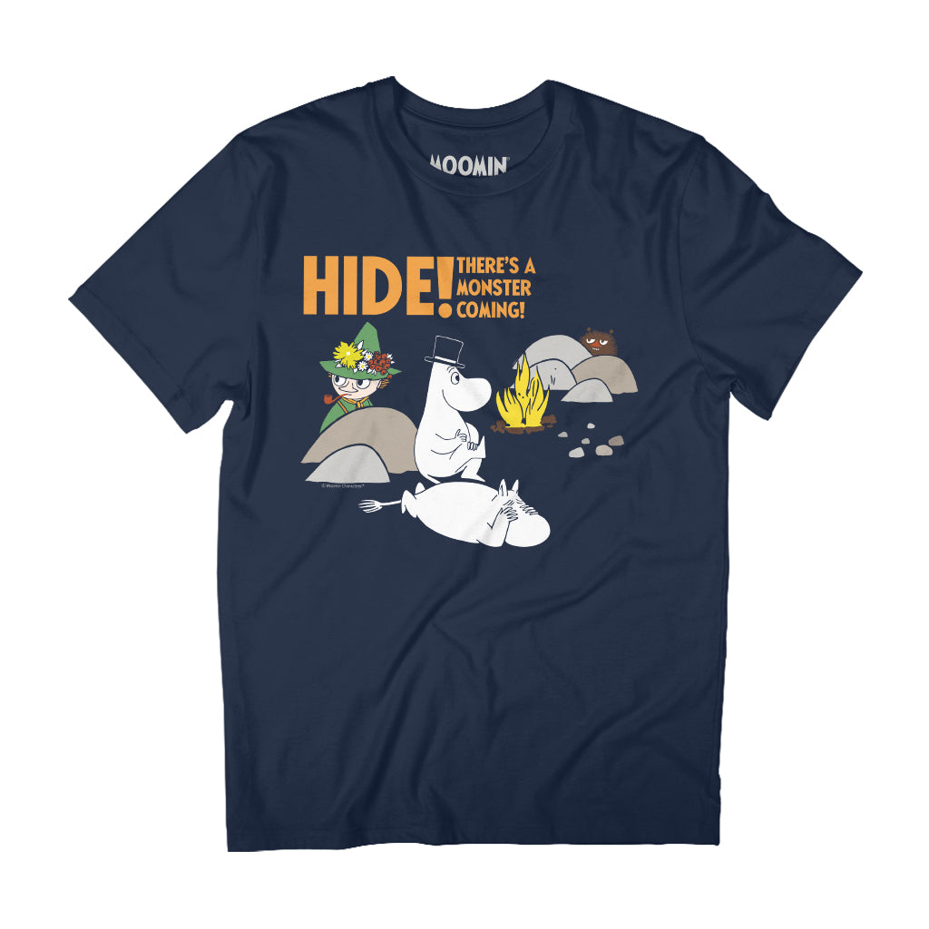 Moomin Hide There's A Monster Coming! Adult T-Shirt | Moomin Shop US
