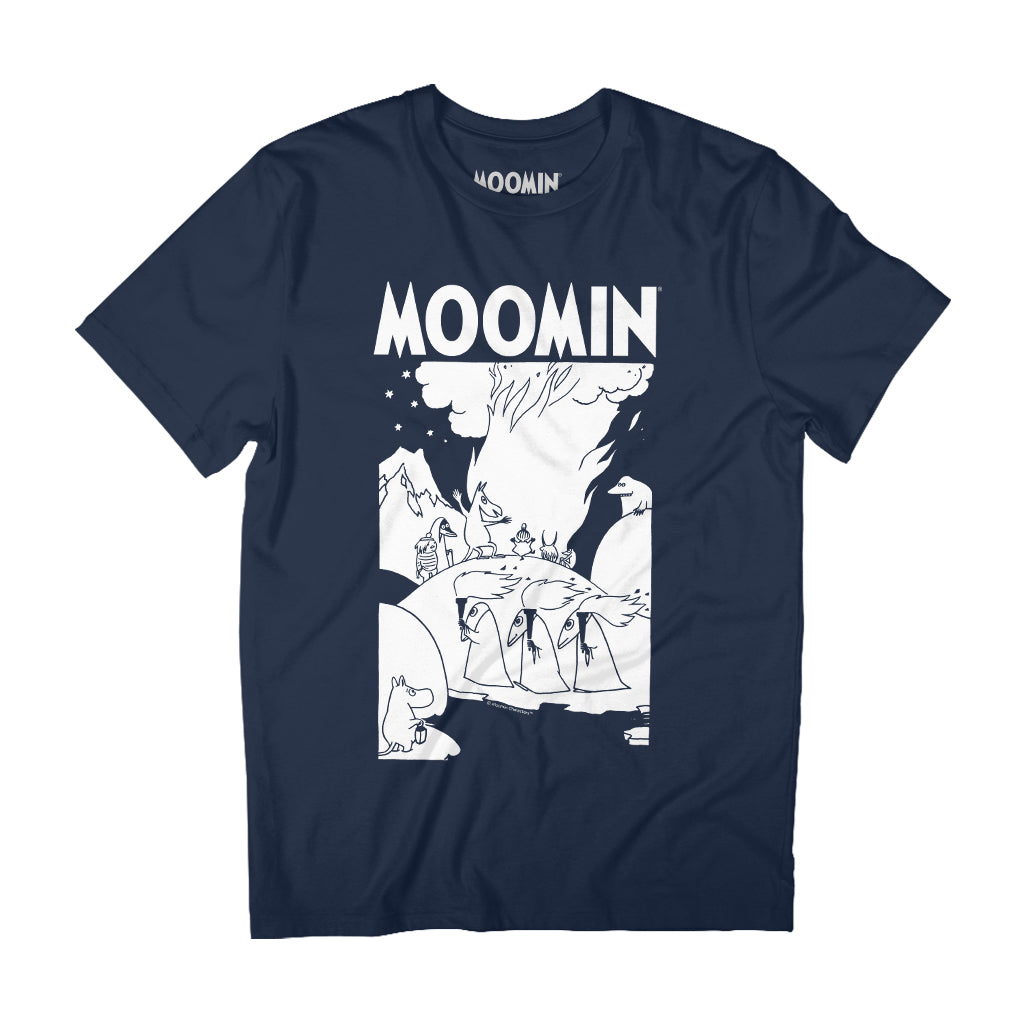Moominland Midwinter Bonfire Scene Adult T-Shirt | Moomin Shop US