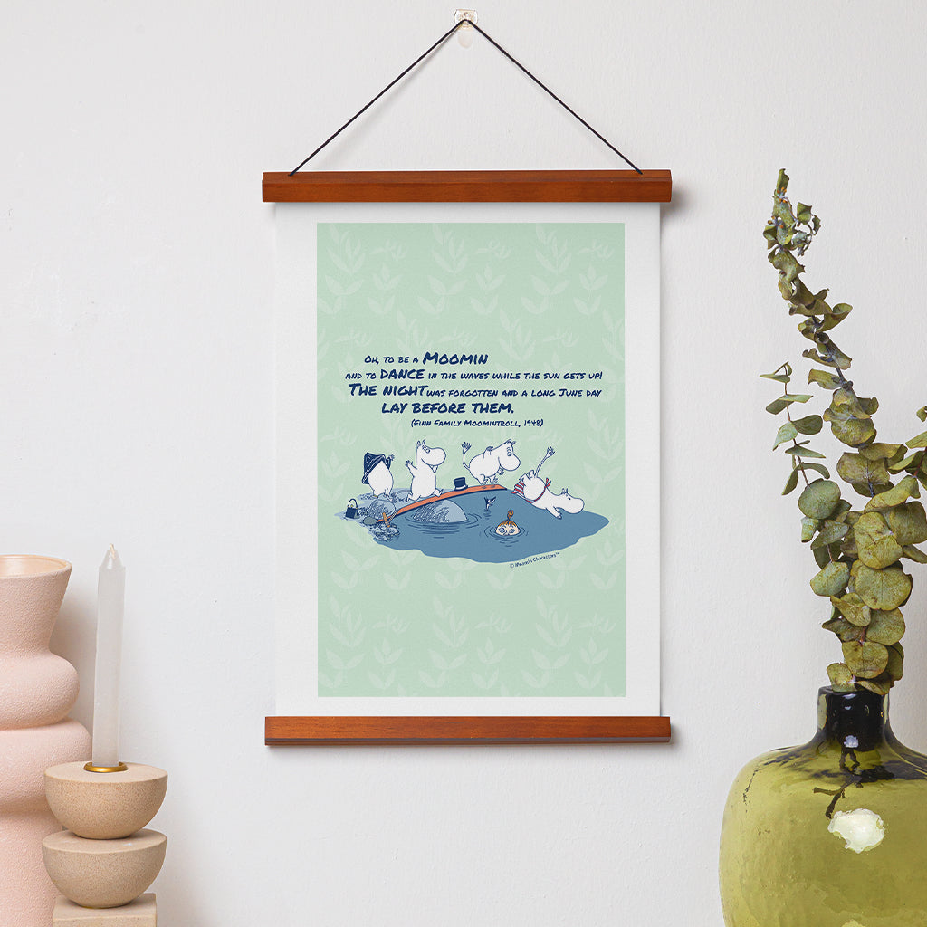 Moomin Dance In The Waves Finn Family Moomintroll Quote Print