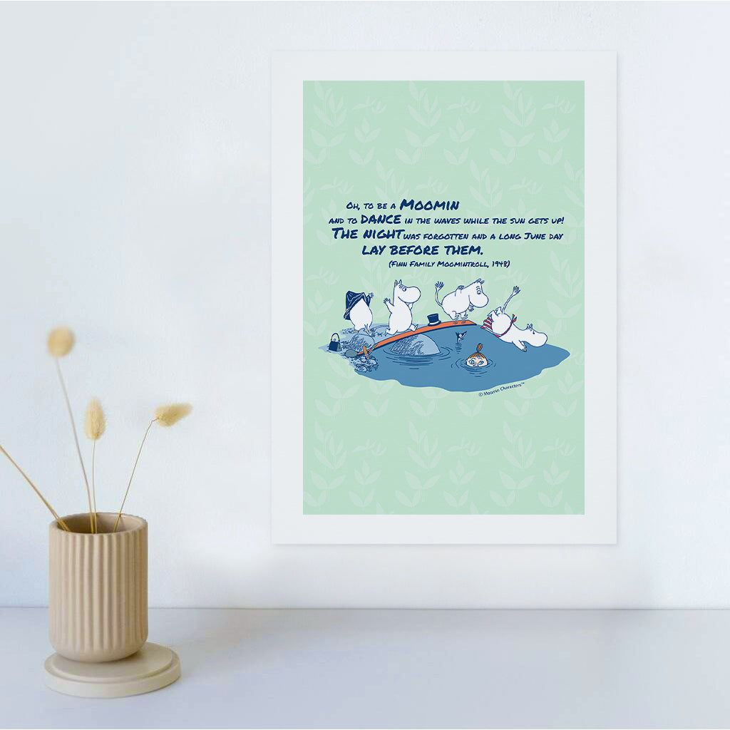 Moomin Dance In The Waves Finn Family Moomintroll Quote Print