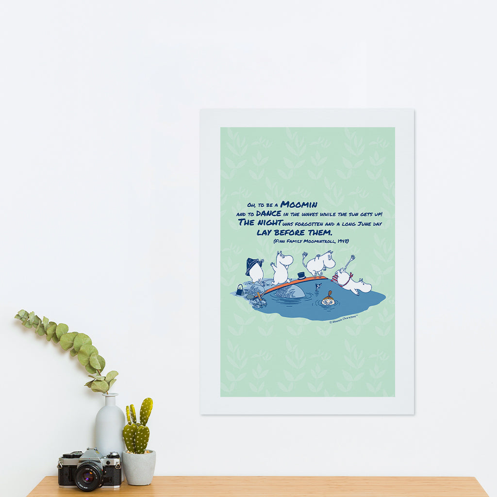 Moomin Dance In The Waves Finn Family Moomintroll Quote Print