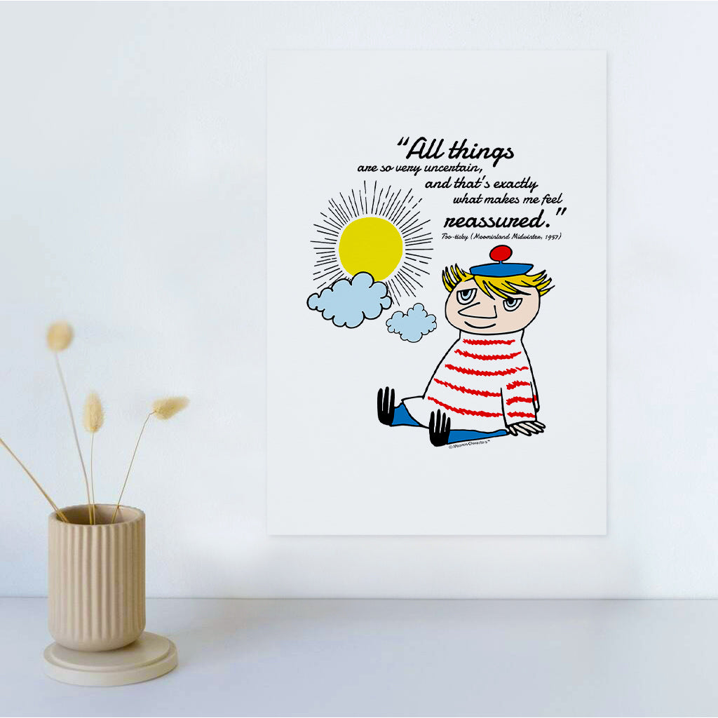 Moomin Very Uncertain Moominland Midwinter Too-Ticky Quote Print