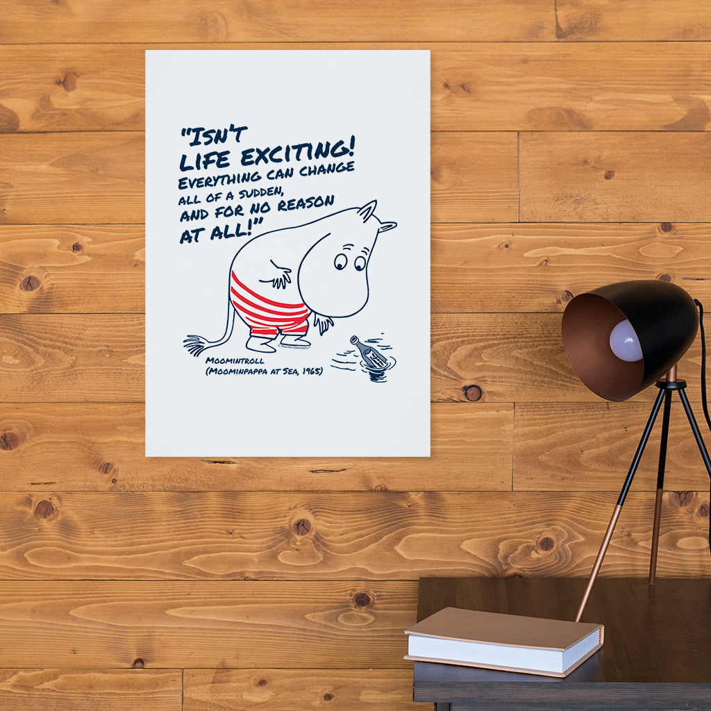 Moomin Life Exciting Moominpappa At Sea Moomintroll Quote Print