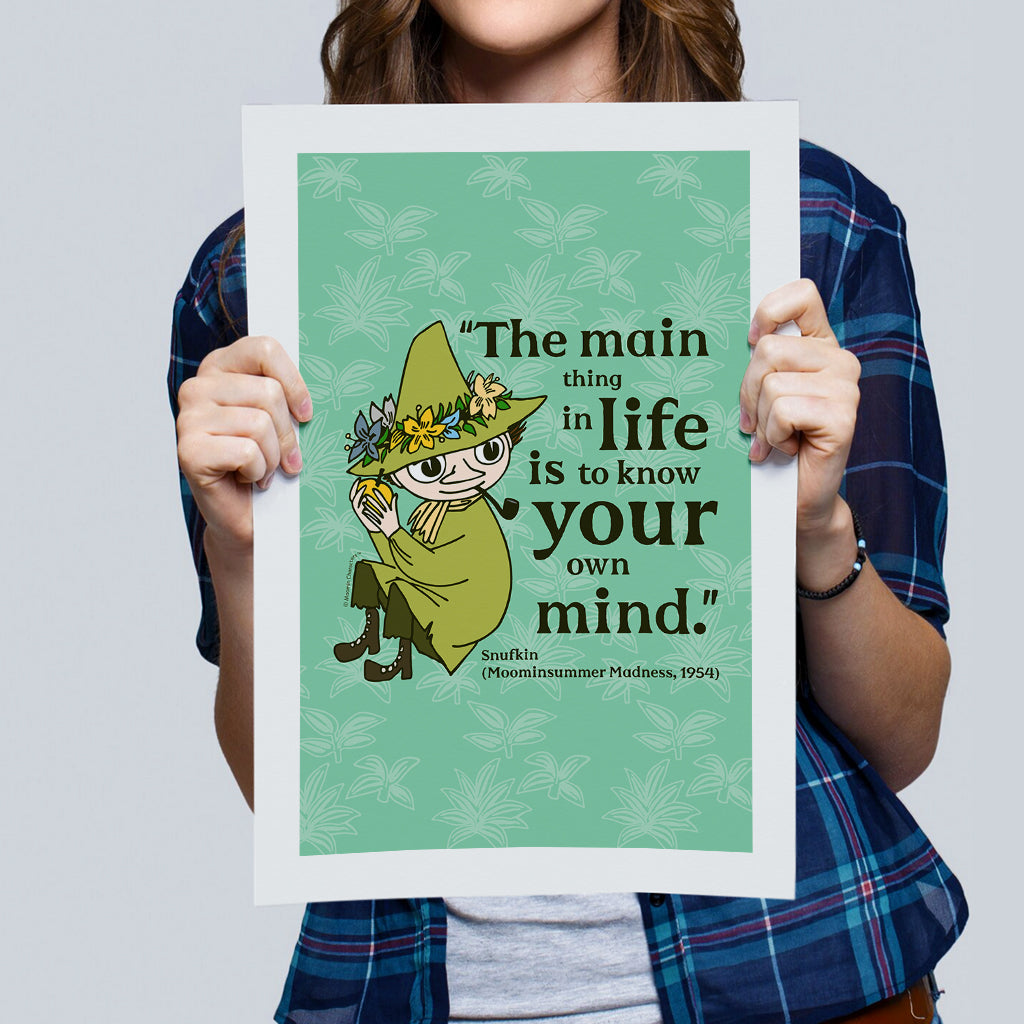 Moomin Know Your Own Mind Moominsummer Madness Snufkin Quote Print