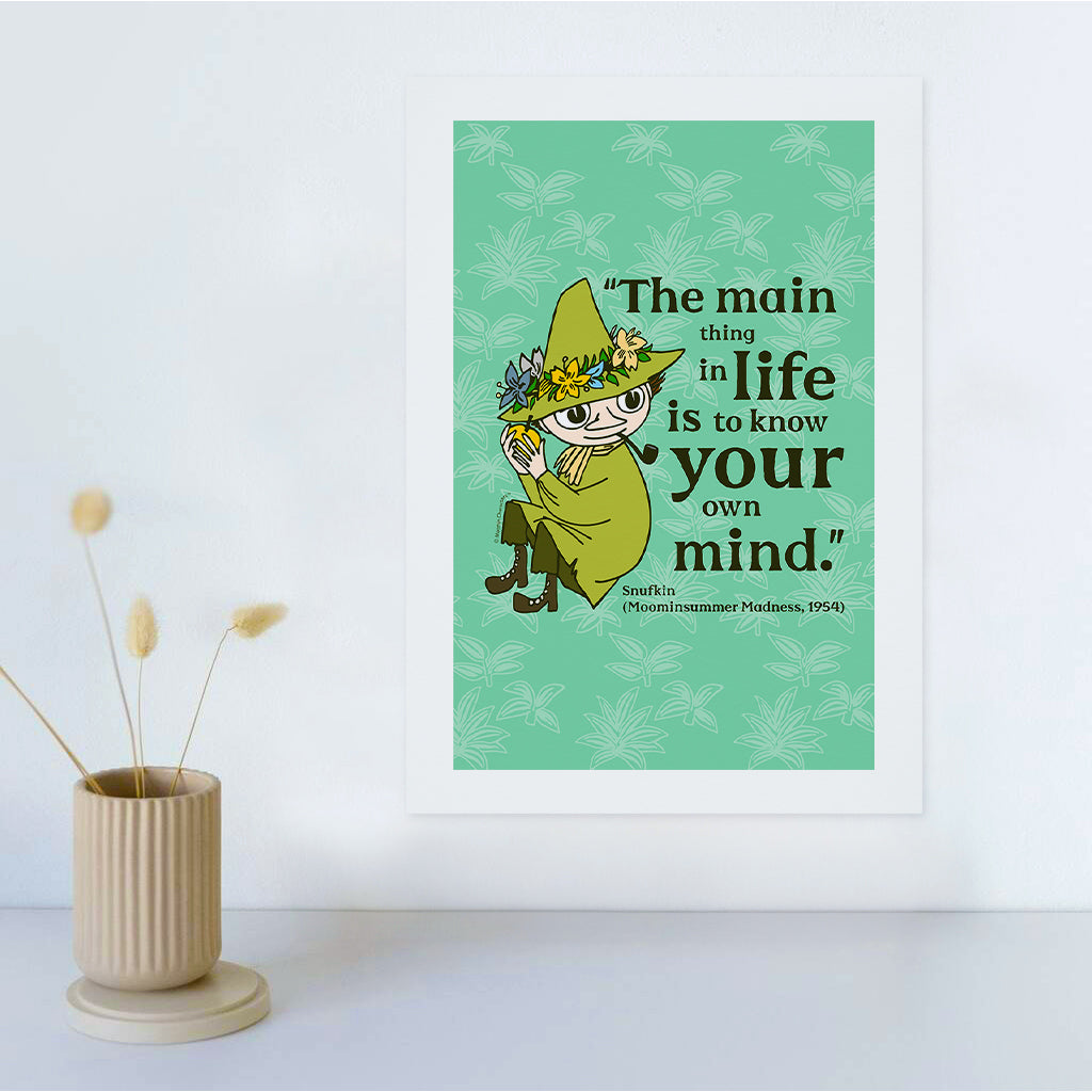 Moomin Know Your Own Mind Moominsummer Madness Snufkin Quote Print