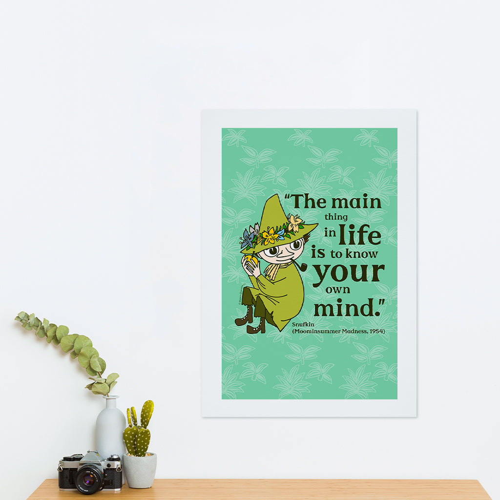 Moomin Know Your Own Mind Moominsummer Madness Snufkin Quote Print