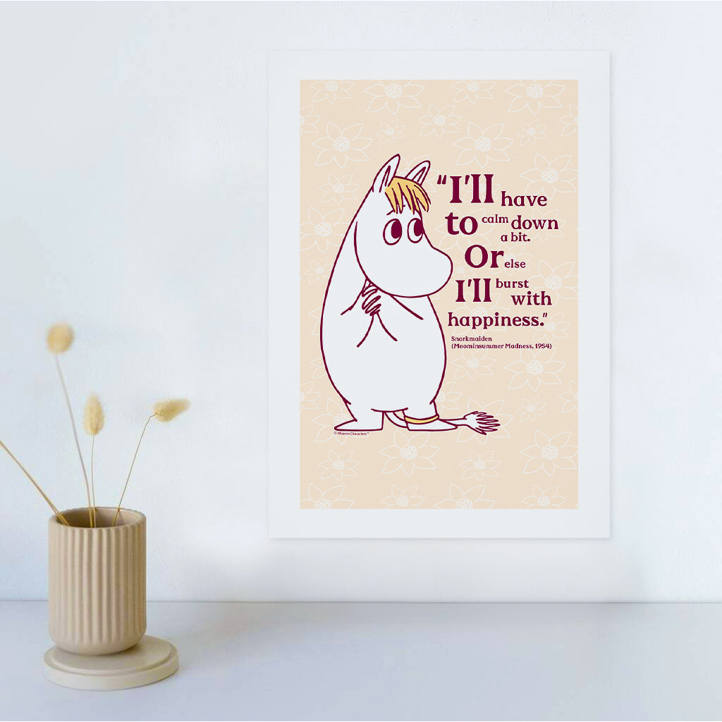 Moomin Happiness Moominsummer Madness Snorkmaide Quote Print