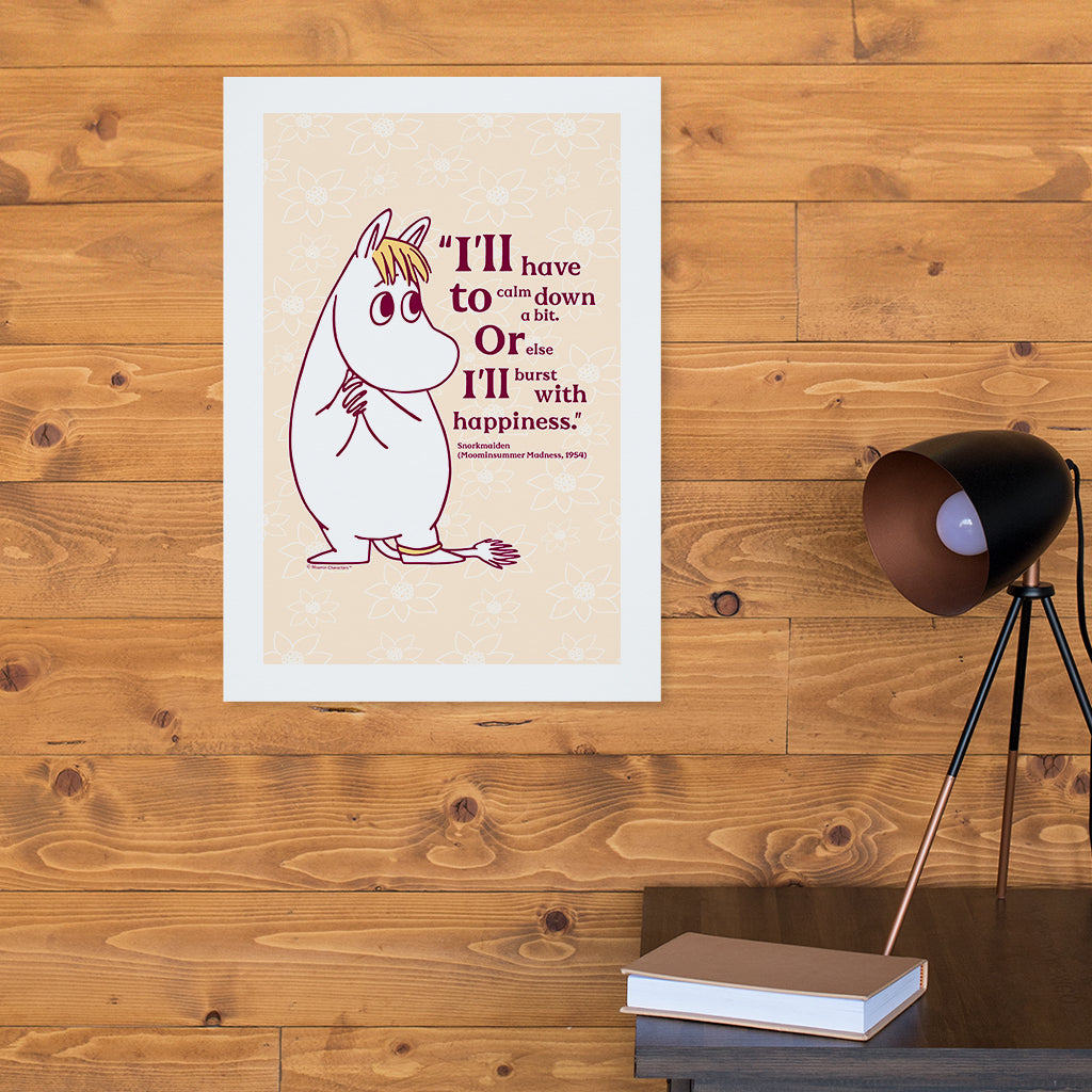 Moomin Happiness Moominsummer Madness Snorkmaide Quote Print