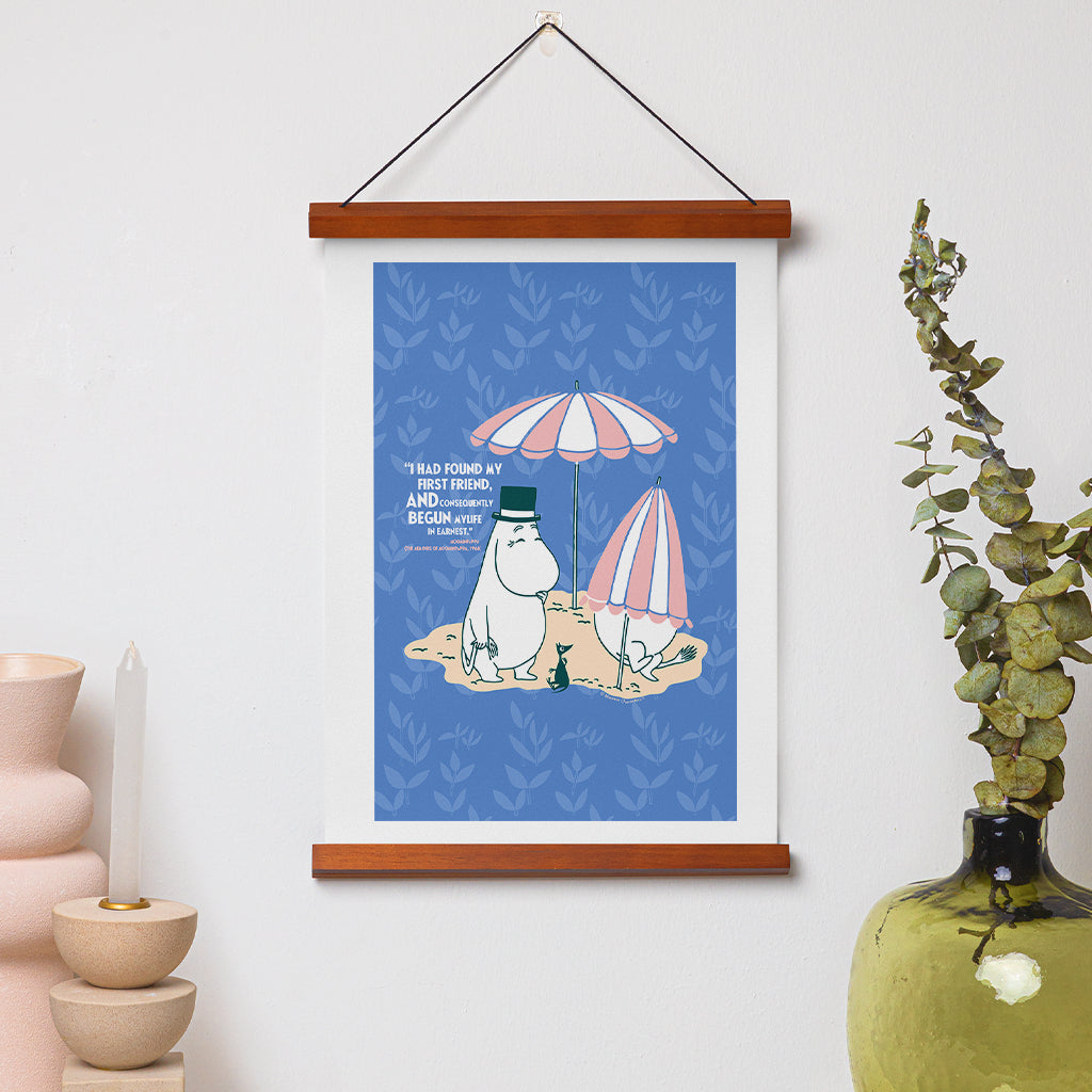 Moomin Found My Friend The Memoirs Of Moominpappa Quote Print