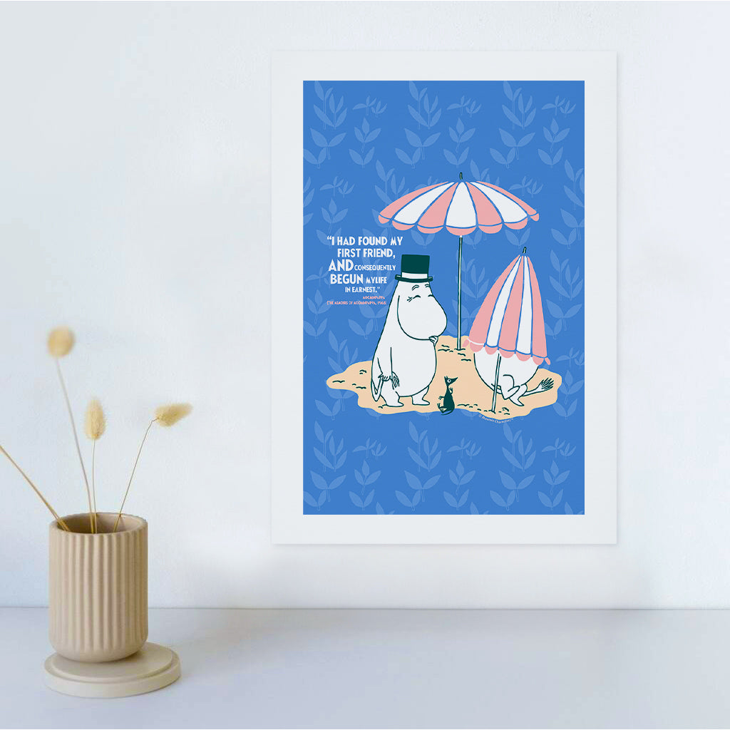 Moomin Found My Friend The Memoirs Of Moominpappa Quote Print